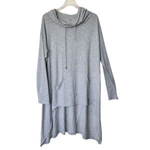 LIVI Active Top 14/16 Lane Bryant Gray‎ Thumbholes Pullover High Low Hoodie